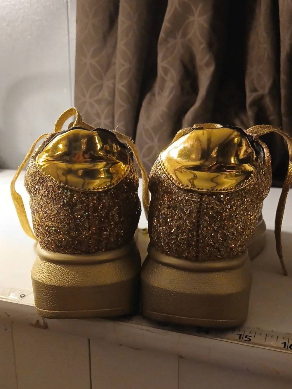 Cape Robbin Forever-/1 Gold Glitter Platform Sneaker 6.5